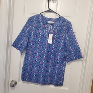 NWT Vineyard Vines Girls Size Large/14 Fish Print Tunic Top, Preppy, fun Ret$59